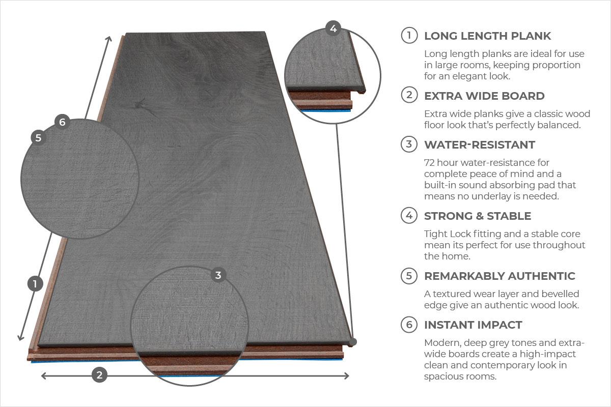 Audacity 12mm Laminate Flooring Adrift Oak