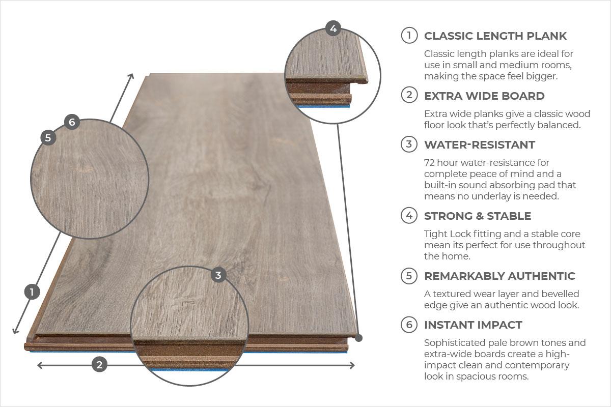 Audacity 12mm Laminate Flooring Sterling Oak