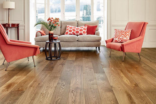 Galleria Professional Engineered European Rustic Oak Flooring 14mm X 190mm Tawny Brown Lacquered