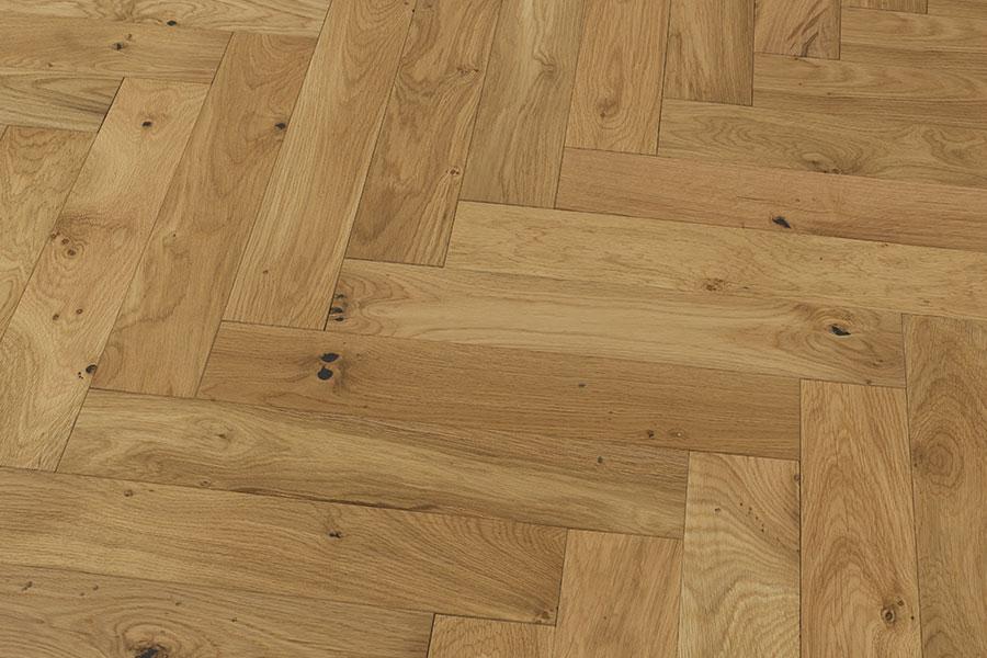 Galleria Professional Engineered Rustic Oak Herringbone Flooring 20mm x 90mm Natural Brushed & Oiled