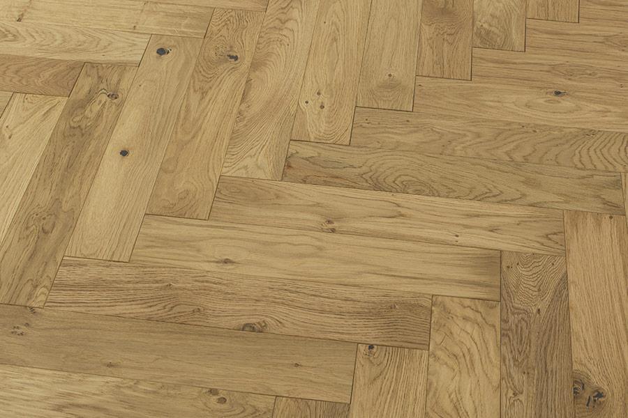Galleria Professional Engineered Rustic Oak Herringbone Flooring 20mm x 90mm Natural Lacquered