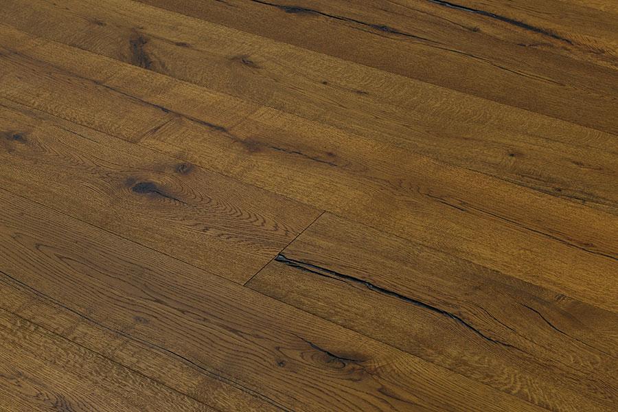 Galleria Professional Distressed Extra Rustic Engineered Oak Flooring 14mm x 190mm Gingerbread Lacquered
