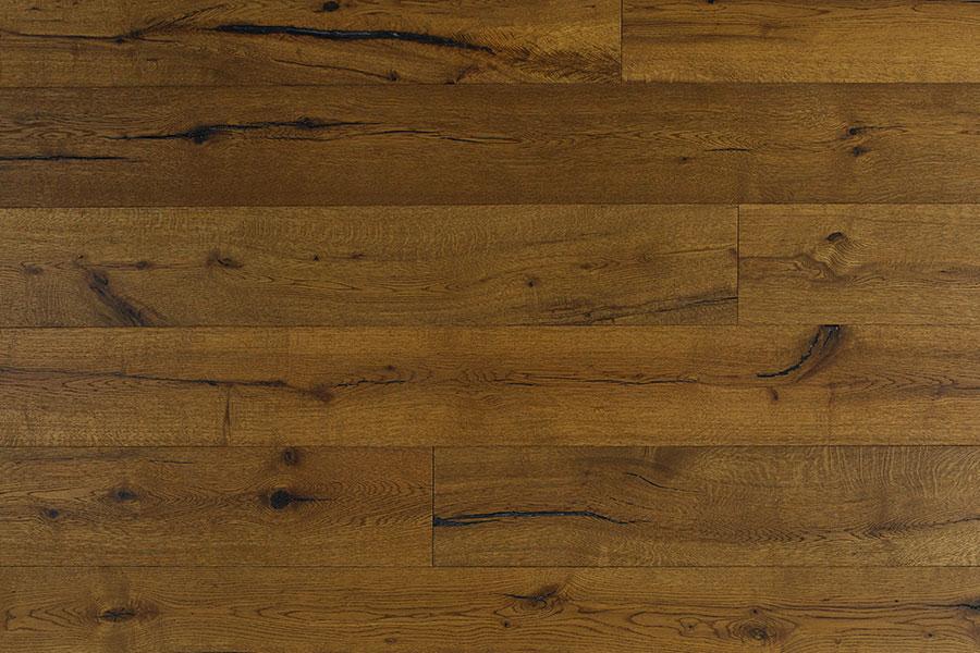 Galleria Professional Distressed Extra Rustic Engineered Oak Flooring 14mm x 190mm Gingerbread Lacquered