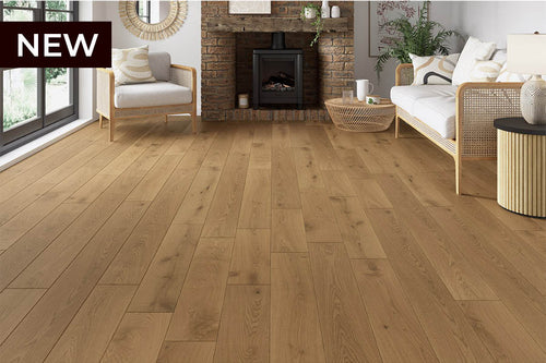 Home Choice Engineered European Rustic Oak Flooring 14mm x 190mm Natural Matt Lacquered