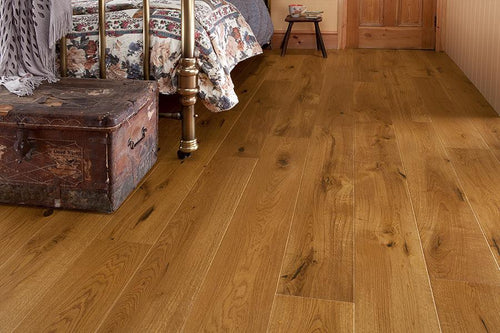 Home Choice Engineered European Rustic Oak Flooring 14mm x 180mm Honey Lacquered