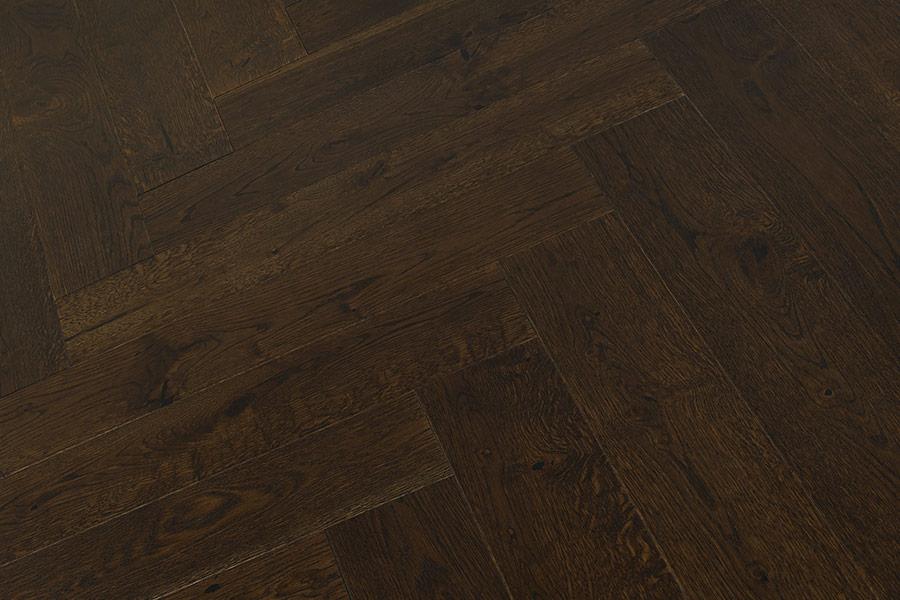 Home Choice Herringbone Engineered Rustic Oak Flooring 14mm x 130mm Marsala Brushed & Lacquered
