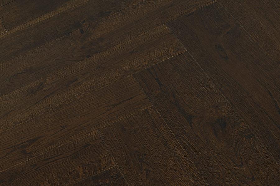 Home Choice Herringbone Engineered Rustic Oak Flooring 14mm x 130mm Marsala Brushed & Lacquered