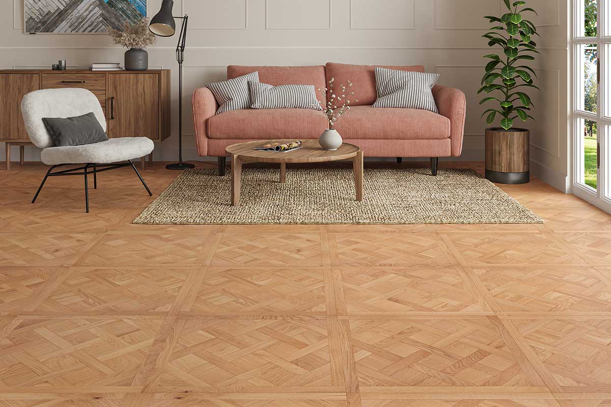 Galleria Professional Engineered Oak Versailles Flooring 14mm x 600mm Lena Brushed UV