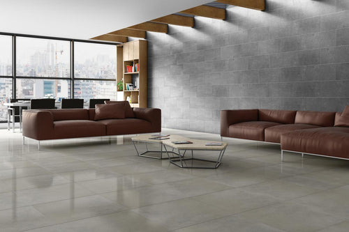 Roho Concrete Cool Grey polished Porcelain Tile