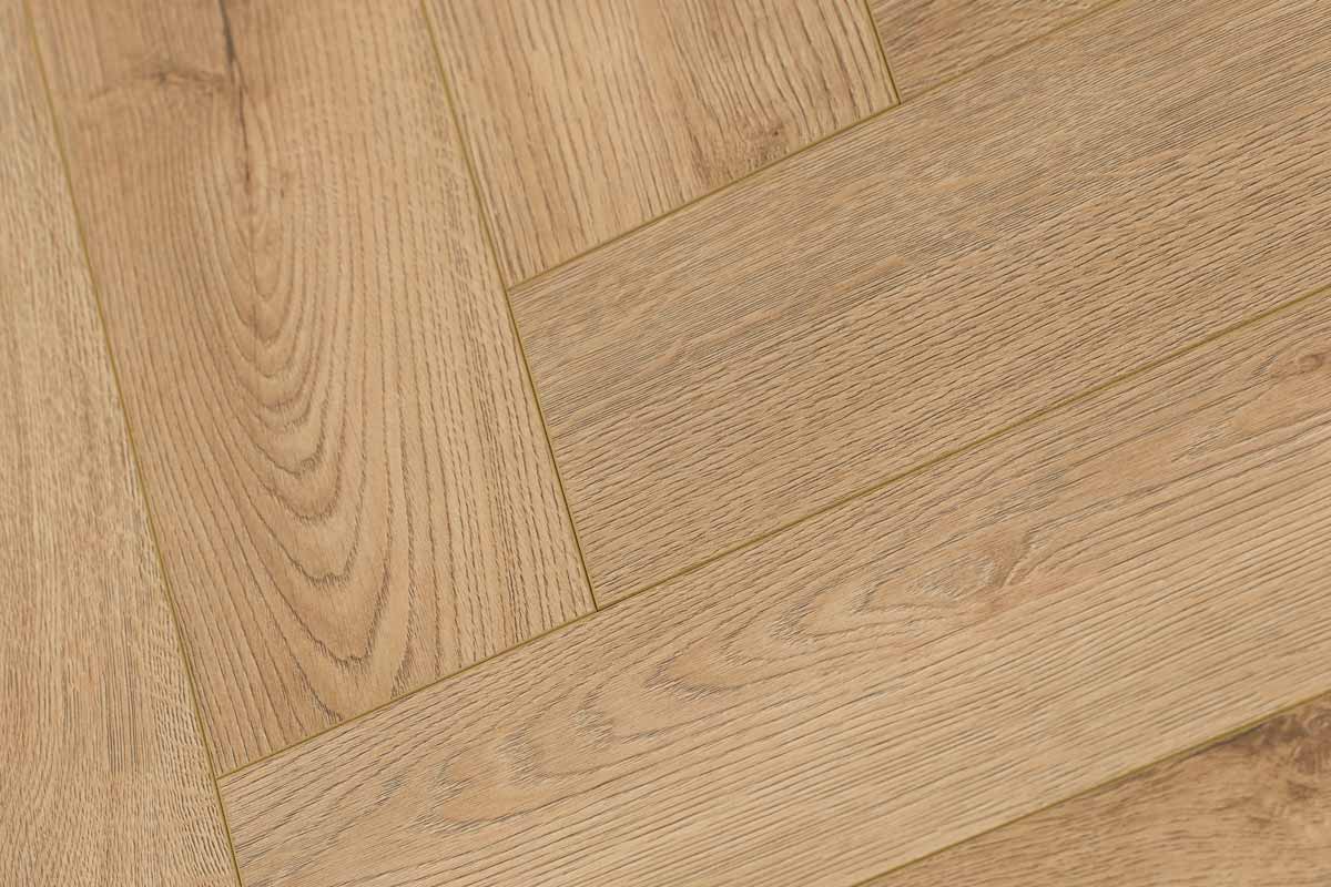 Series Woods 8mm Herringbone Laminate Flooring Sand Oak