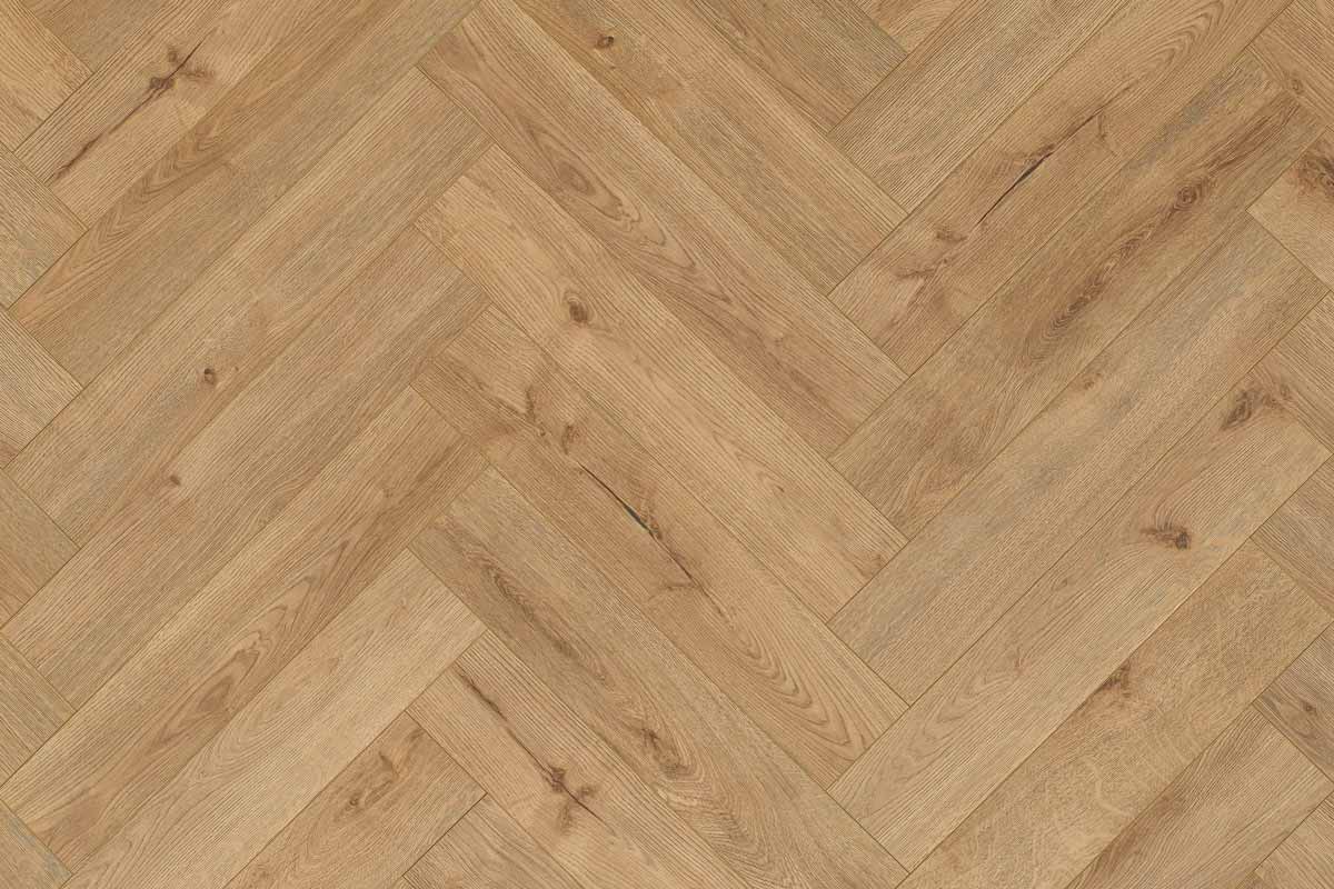 Series Woods 8mm Herringbone Laminate Flooring Sand Oak