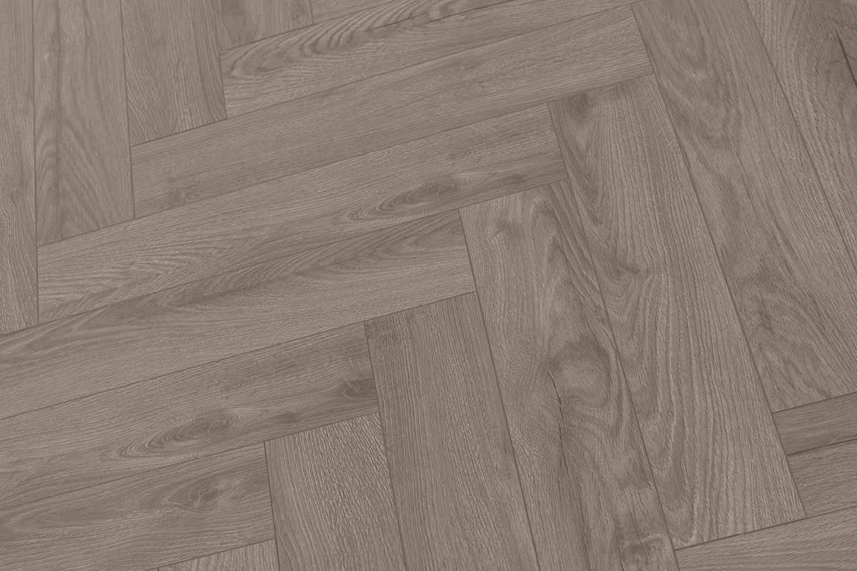 Series Woods 8mm Herringbone Laminate Flooring Sterling Grey Oak