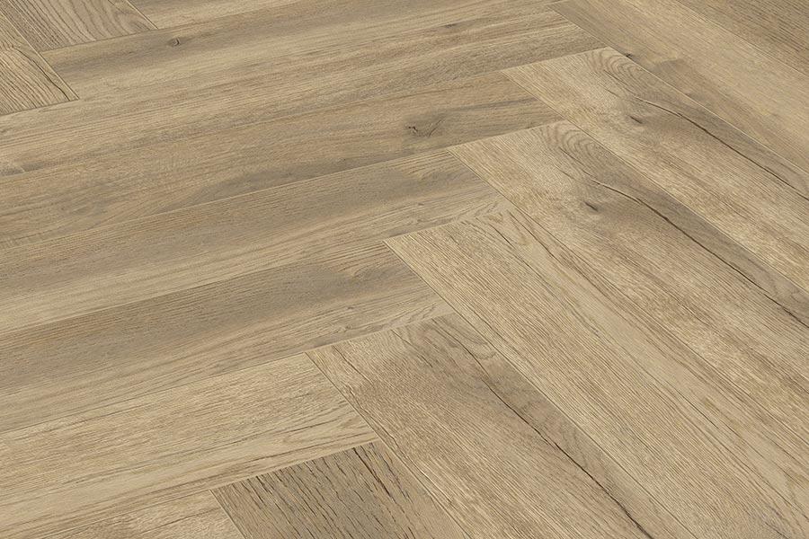 Series Woods 8mm Herringbone Laminate Flooring Gentle Gold Oak