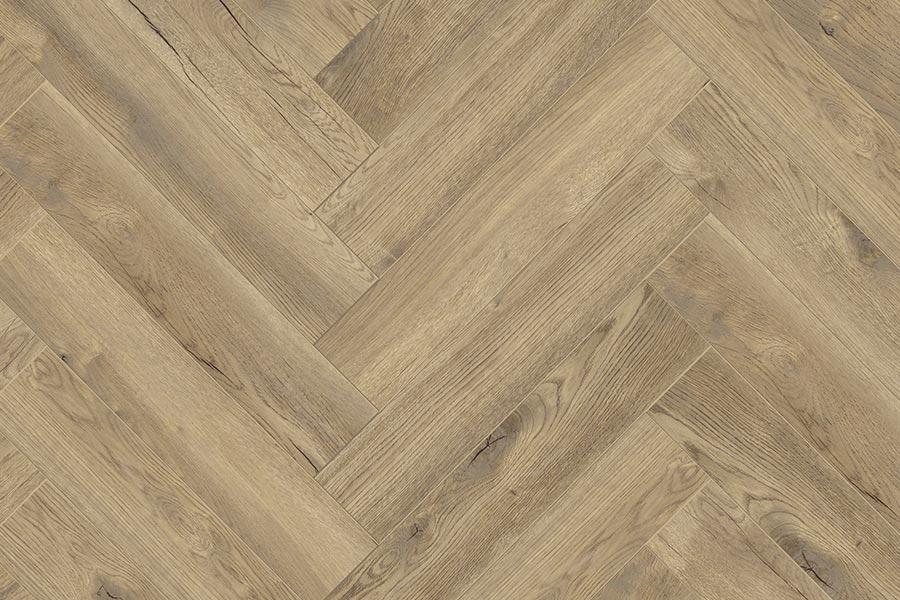 Series Woods 8mm Herringbone Laminate Flooring Gentle Gold Oak