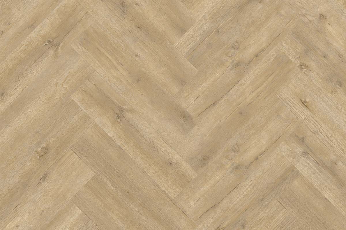 Spectra Luxury Vinyl Floor Latte Oak Herringbone Built-In Underlay