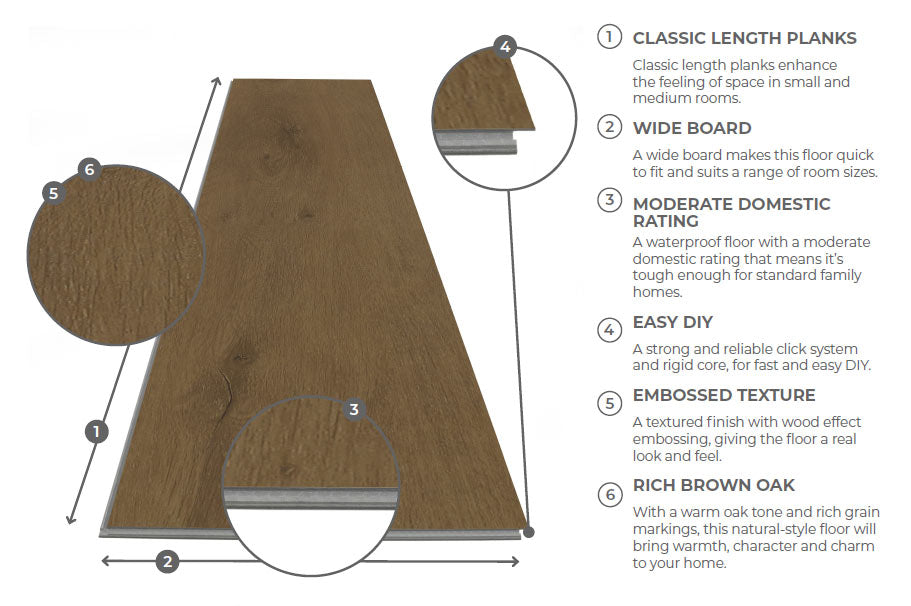 Spectra Luxury Rigid Core Click Vinyl Flooring Amber Nut Plank