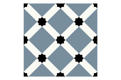 Chiara Concrete Blue Ornamental Matt Porcelain Tile