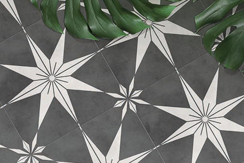 Alessia Concrete Dark Grey Star Porcelain Tile