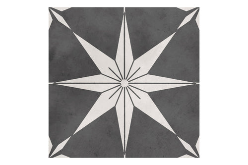 Alessia Concrete Dark Grey Star Porcelain Tile
