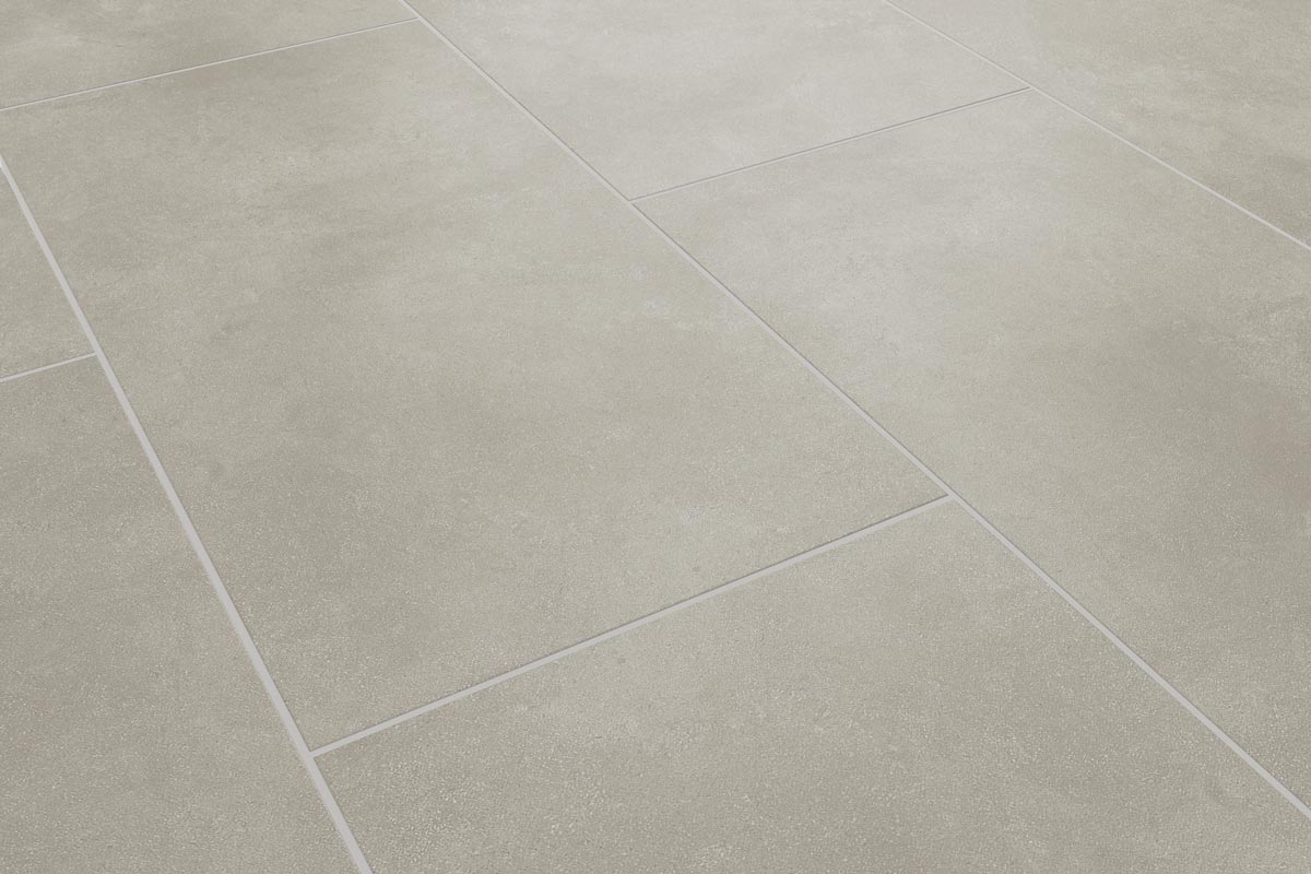 Audacity Rigid Core Pre-Grout Click Vinyl Stone Grey Tile Built-in Underlay