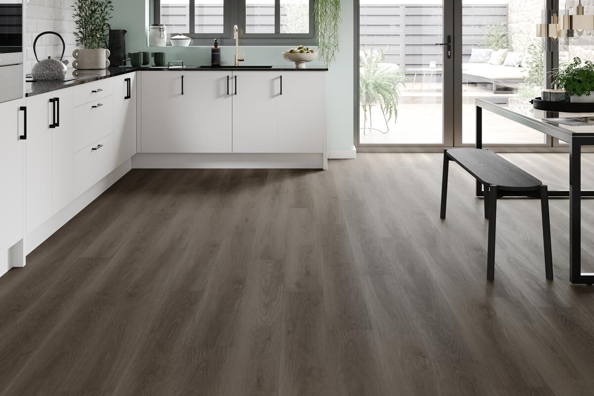 Spectra Luxury Gluedown Vinyl Flooring Grey Oak Plank