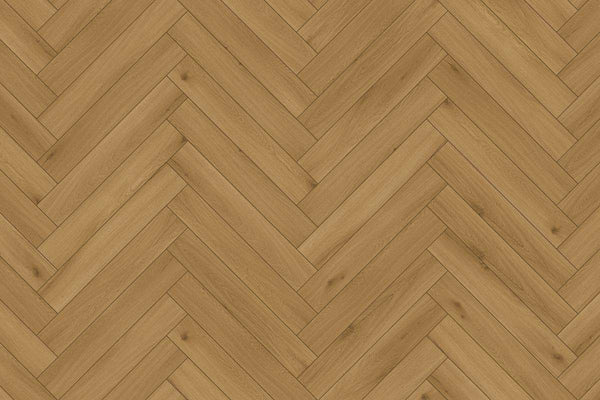 Audacity 12mm Laminate Herringbone Brown Sugar Oak Built-in Underlay