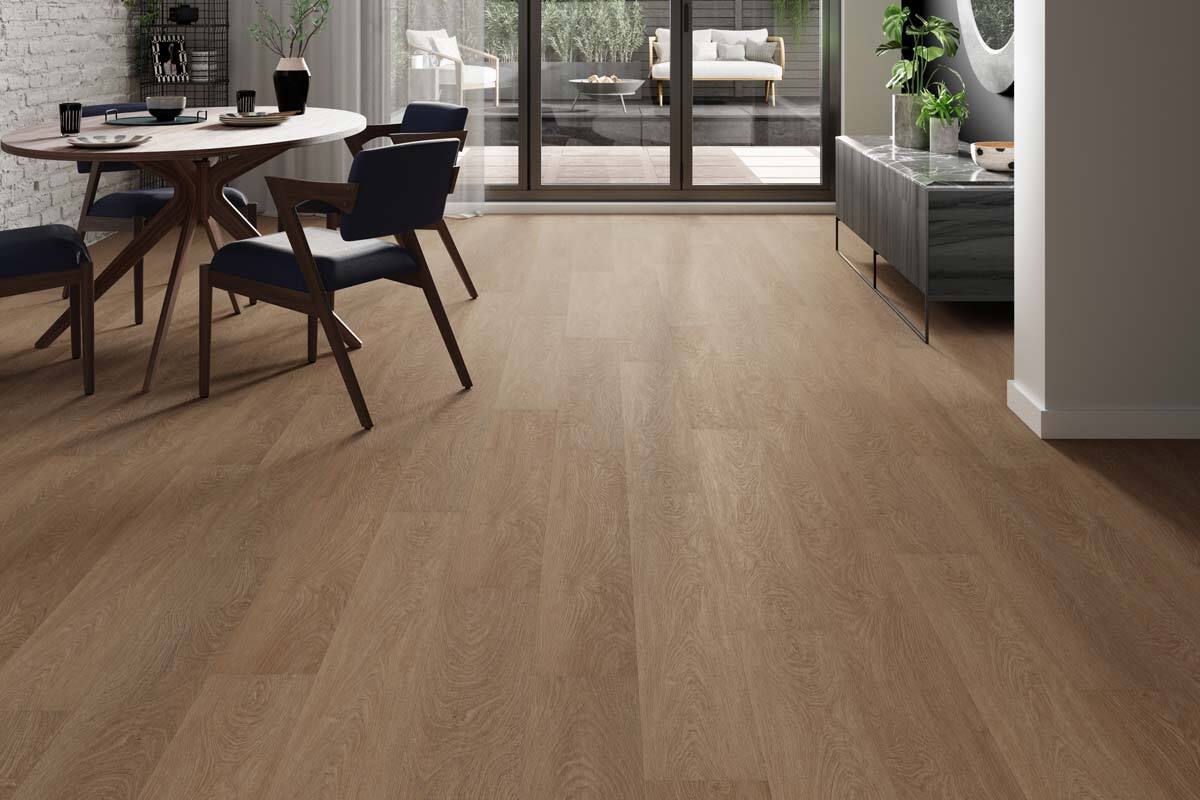 Spectra Luxury Gluedown Vinyl Flooring Greige Oak Plank