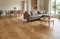 Home Choice Engineered Rustic Oak Herringbone 10mm x 90mm Natural UV Oiled