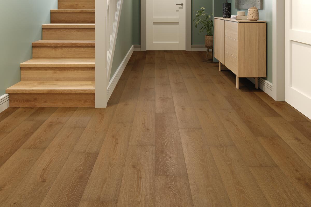 Spectra Luxury Gluedown Vinyl Flooring Golden Oak Plank