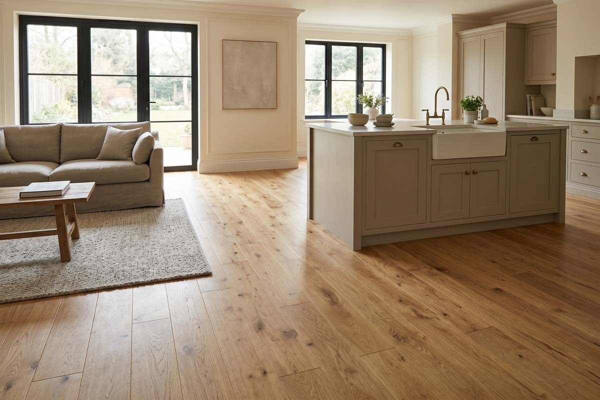 Home Choice Engineered Rustic Oak Flooring 14mm x 125mm Natural Brushed Matt Lacquered