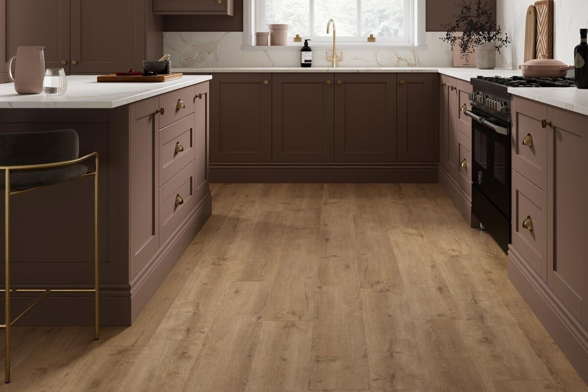 Spectra Luxury Gluedown Vinyl Flooring Biscotti Oak Plank
