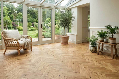 Home Choice Engineered Rustic Oak Herringbone 10mm x 90mm Natural UV Oiled