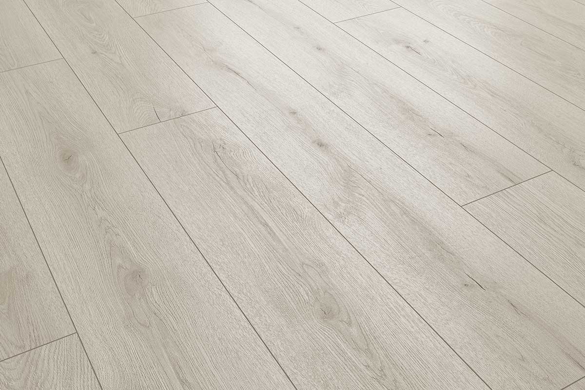 Audacity 12mm Laminate Flooring White Oak Built-in Underlay