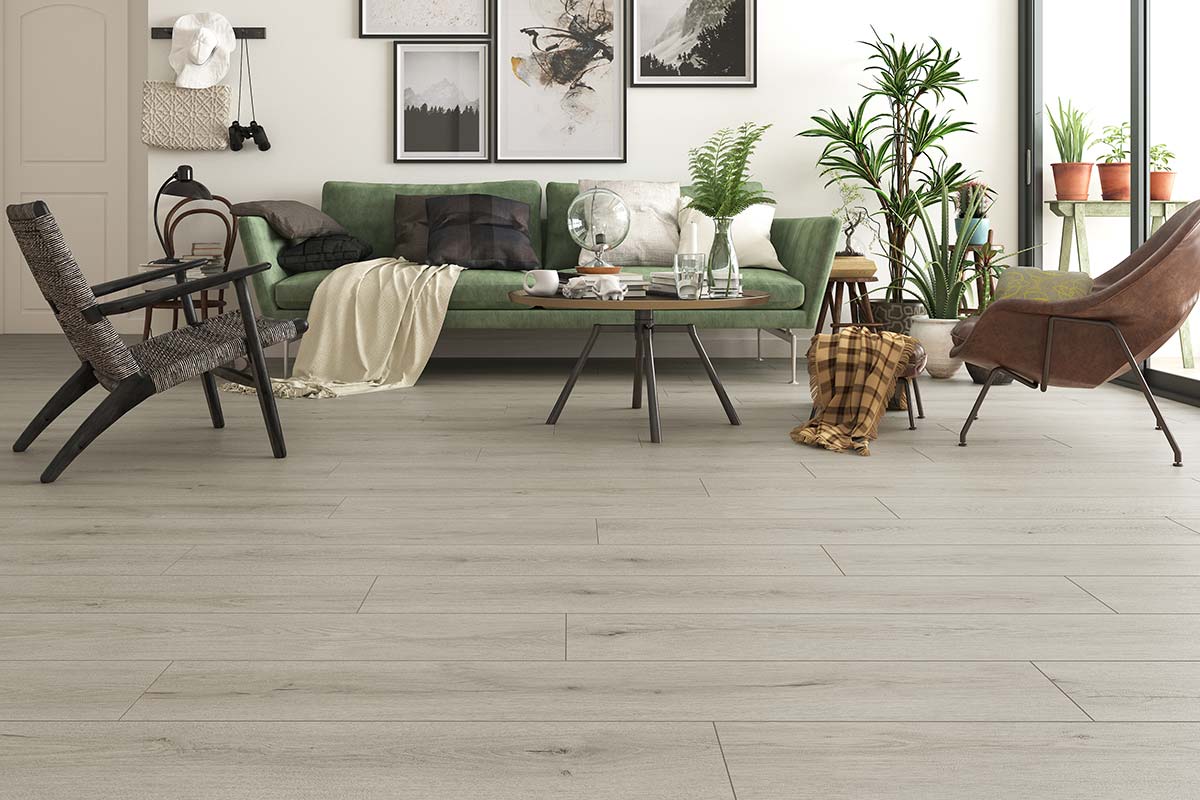Audacity 12mm Laminate Flooring White Oak Built-in Underlay