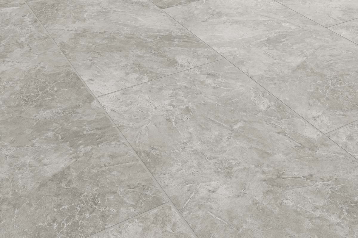 Audacity Rigid Core Pre-Grout Click Vinyl Flooring Grey Marble Tile