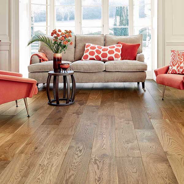 Galleria Professional Engineered European Rustic Oak Flooring 20mm x 190mm Tawny Brown Lacquered