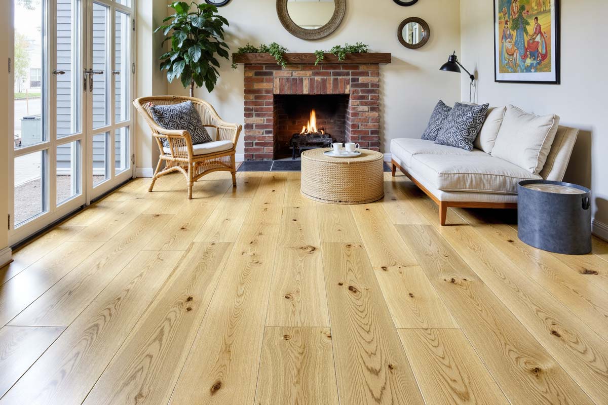 Home Choice Engineered European Rustic Oak Flooring 14mm x 190mm Natural Matt Lacquered
