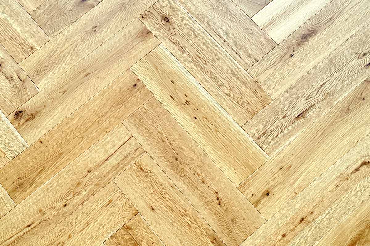 Home Choice Engineered European Rustic Oak Herringbone Flooring 14mm x 150mm Natural Matt Lacquered