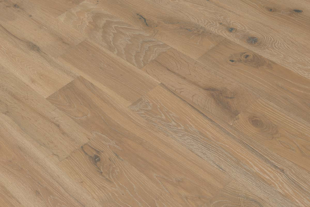 Galleria Professional Solid European Rustic Oak Flooring 18mm x 150mm Stoney Grey Brushed & Lacquered