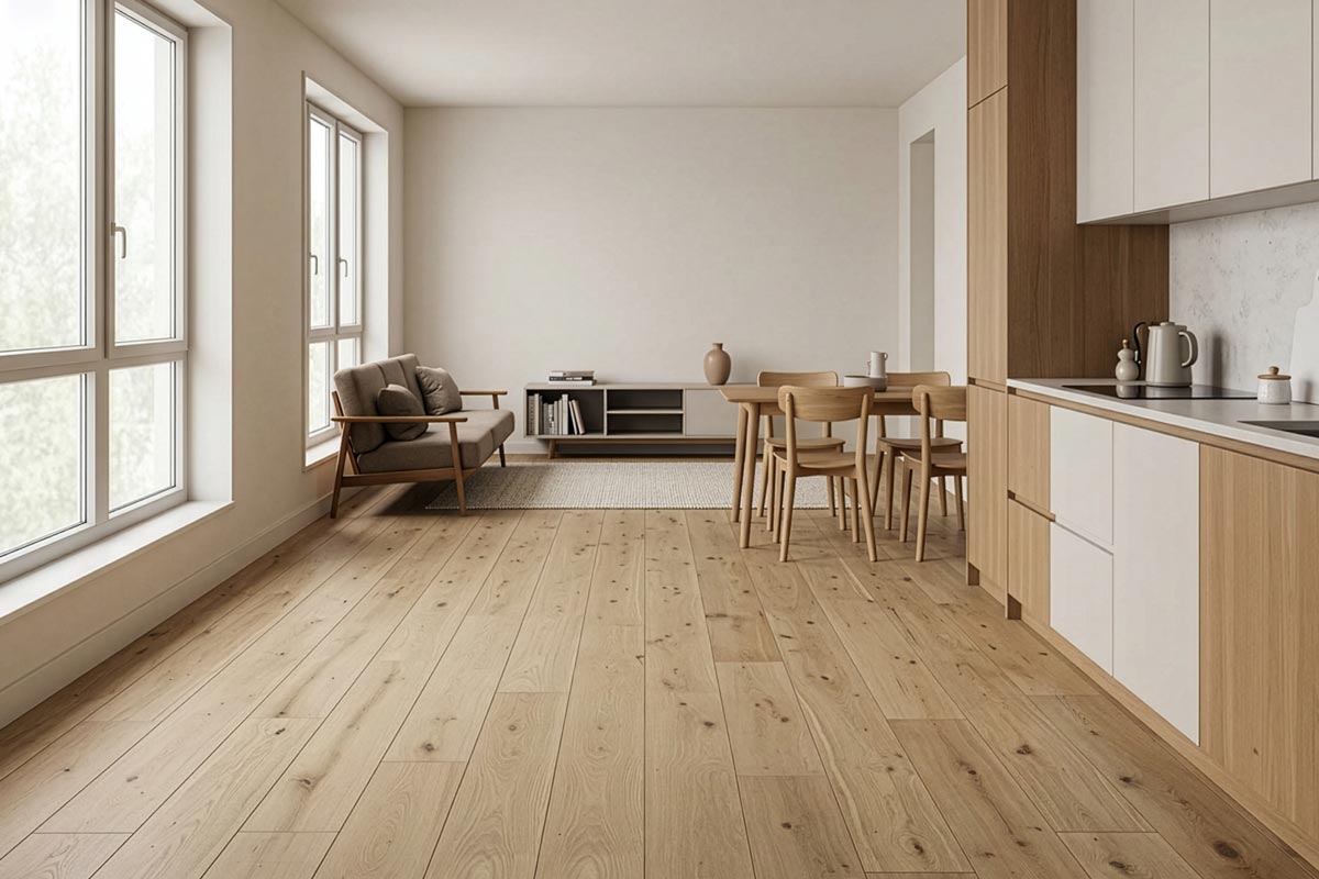 Galleria Professional Engineered Rustic Oak Flooring 20mm x 190mm Natural Unfinished