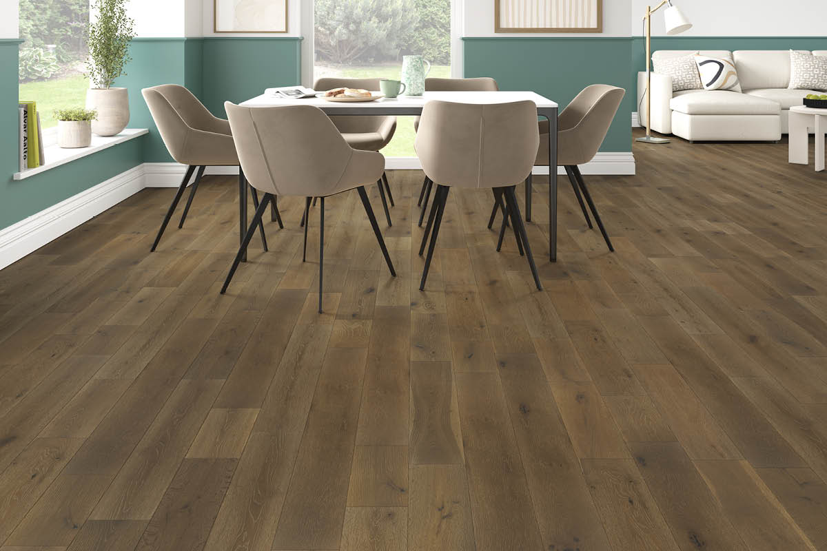 Galleria Professional Solid European Rustic Oak Flooring 18mm x 150mm Stoney Grey Brushed & Lacquered