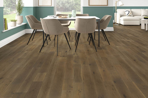 Galleria Professional Solid European Rustic Oak Flooring 18mm x 150mm Stoney Grey Brushed & Lacquered