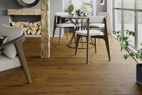Galleria Professional Distressed Extra Rustic Engineered Oak Flooring 14mm x 190mm Gingerbread Lacquered