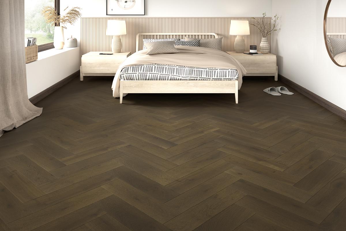 Home Choice Engineered European Rustic Oak Herringbone Flooring 14mm x 150mm Bronze Matt Lacquered
