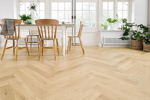 Home Choice Herringbone Engineered European Select Oak Flooring 14mm x 130mm Grissini Lacquered