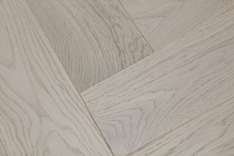 Home Choice Herringbone Engineered European Select Oak Flooring 14mm x 130mm Marzipan Lacquered
