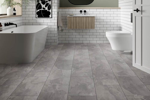 Aqualock 8mm Laminate Tile Silver Steel