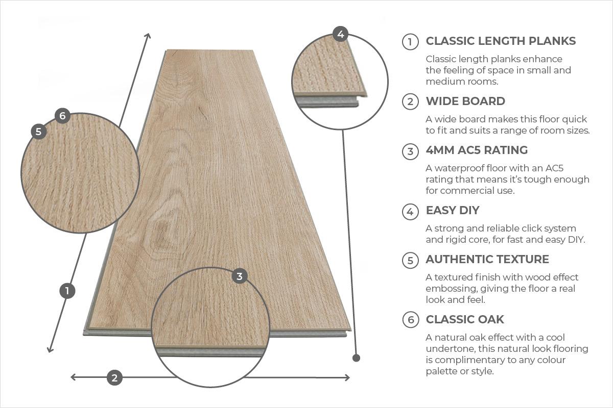 Audacity Classic Oak Plank Luxury Rigid Core Click Vinyl Flooring