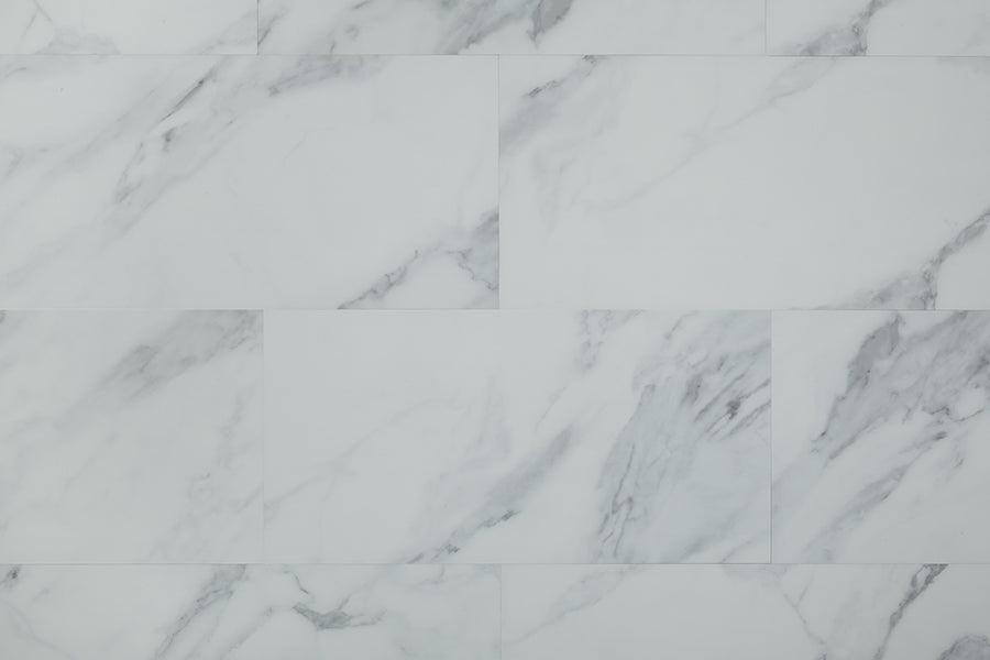 Life Glacier White Marble Tile Luxury Rigid Core Click Vinyl Flooring