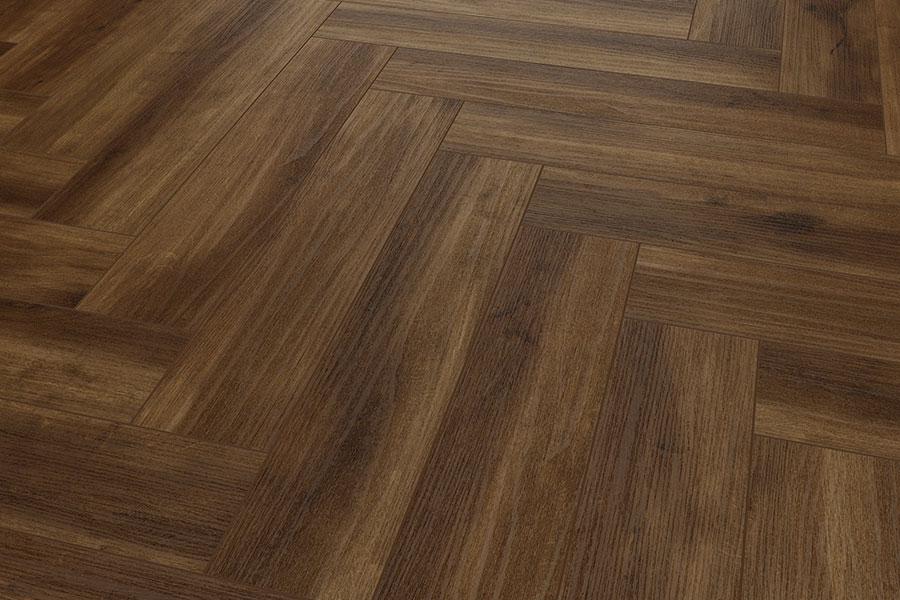 Audacity Mocha Oak Herringbone Luxury Rigid Core Click Vinyl Flooring